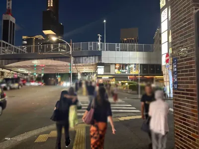 藤谷 (フジタニ)への道順 3／8：一つ目の横断歩道を渡って直進します。