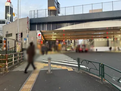 ラウンジへの道順 5／10：横断歩道を2つ超えて高速道路の下を進みます。