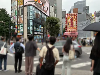 アマテラスへの道順 3／12：正面の横断歩道を渡って路地に入ります。