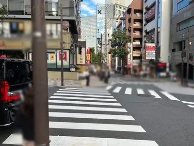 ニューペリエへの道順 3／6：T字路を左折します。