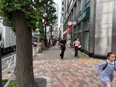 インタイトルへの道順 3／5：横断歩道を渡ったら左折します。