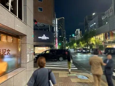 藤谷 (フジタニ)への道順 6／8：「難波橋」の交差点を横断歩道を渡って左折します。