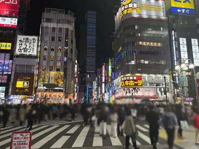 金曜日のプリンセスへの道順 4／10：直進をすると「歌舞伎町」の大きな交差点に出るので横断歩道を正面に渡ります。