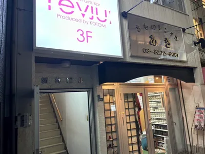 レヴューへの道順 13／13：右折後、すぐ左手に歌舞伎町ガールズバーレヴューの入るビルがあります。