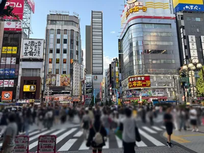 ヴィクシーへの道順 4／9：「歌舞伎町」の交差点に出たら横断歩道を正面に渡ります。