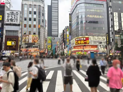 ハイスクールナナプラザへの道順 4／6：直進すると「歌舞伎町」の交差点に出るので横断歩道を正面に渡ります。