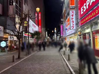 アイリスへの道順 2／5：駅を背中にして左へ歩きます。