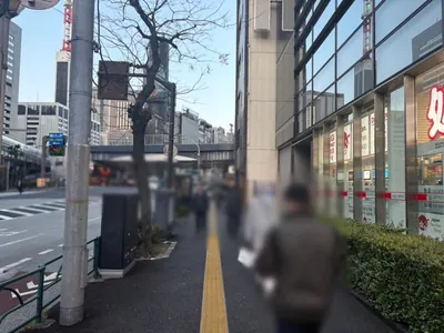 サク （朔）への道順 2／10：道路を左手に直進します。
