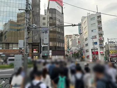 ラヴィアスへの道順 3／11：正面の横断歩道を渡ります。