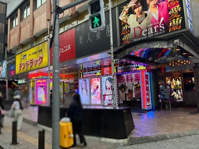 美人茶屋 新宿 （ビジンチャヤ シンジュク）への道順 11／11：横断歩道を渡った左角に歌舞伎町美人茶屋の入る「風林会館」があります。
