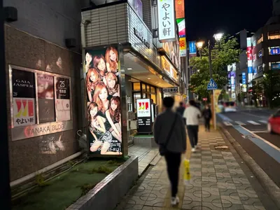 所沢　バビロンへの道順 6／6：少し進むと左手に所沢バビロンの入る「田中ビル」があります。