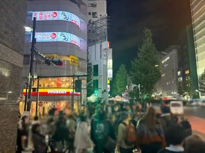 金曜日のプリンセスへの道順 7／10：「新宿区役所」の交差点に出たら横断歩道を渡って左折します。