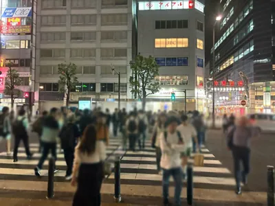 ミラーコールへの道順 3／8：正面の横断歩道を渡ります。