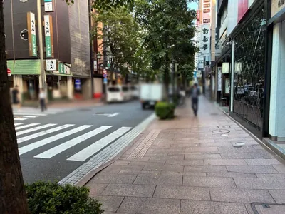 ロッカクアンへの道順 9／13：左手路地を越えて直進します。