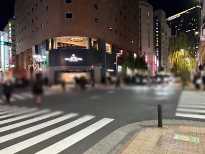 ソシエグランへの道順 5／8：直進すると「難波橋」という交差点に出るので進行方向左の歩道に渡り更に直進します。