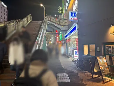 センスへの道順 6／11：下りきったら歩道橋を左手に歩きます。