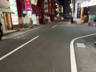 ヴィブロスへの道順 9／11：右手一つ目の路地を越えて直進を続けます。