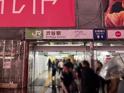 ビーフルへの道順 1／6：渋谷駅ハチ公口を出ます。