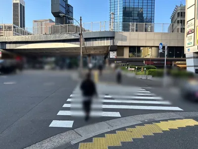 アジトへの道順 3／7：横断歩道を渡って直進を続けます。