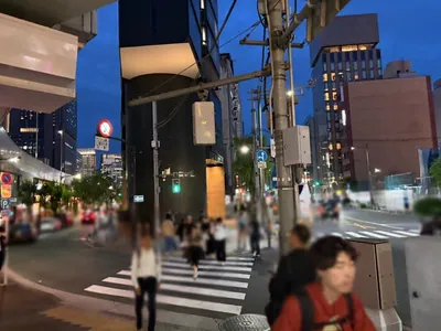 パラディへの道順 6／9：信号機付きの交差点を渡り直進を続けます。