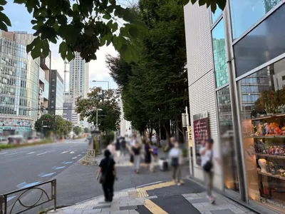 青山ラウンジ(アオヤマラウンジ)への道順 5／7：右手二つ目の路地も超えて直進を続けます。