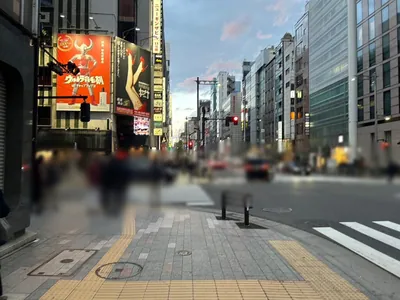 帝 （ミカド）への道順 8／9：五つ目の横断歩道も渡って直進をします。