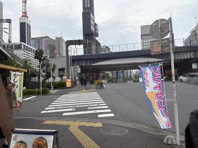 ベルべへの道順 4／7：二つ目の横断歩道を渡り、高架下を進みます。