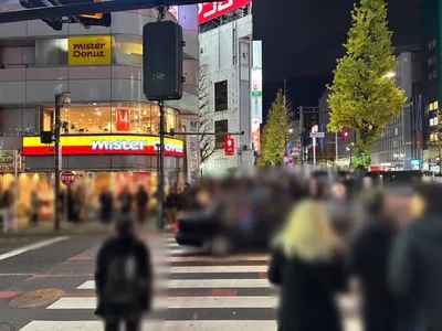 エルフィンへの道順 8／11：「新宿区役所前」の交差点に出たら横断歩道を渡って左折します。