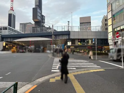 楪 （ユズリハ）への道順 3／11：一つ目の横断歩道を渡ります。