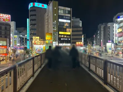 リリアンへの道順 3／10：歩道橋を上ったら左に進みます。