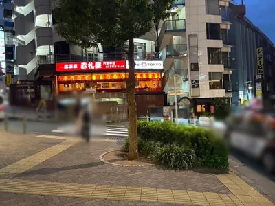 カメリア バニーラウンジへの道順 5／6：角に公衆トイレのある三叉路に出るので、公衆トイレを右手にして公衆トイレ沿いに進みます。