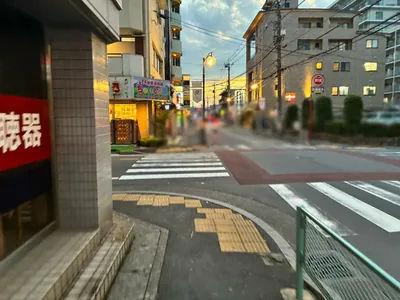 ファインへの道順 6／7：一つ目の十字路を越えて直進します。