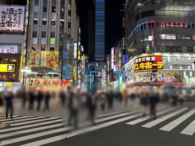 ハヤブサへの道順 4／10：直進すると「歌舞伎町」の交差点に出るので横断歩道を正面に渡ります。