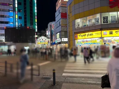 ロックへの道順 3／7：横断歩道を渡って更に直進します。