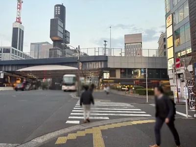 オハナへの道順 3／9：一つ目の横断歩道を渡り直進します。