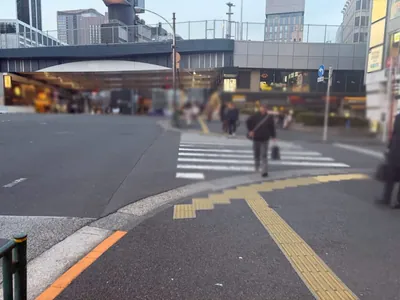 七凪 （ナギ）への道順 3／10：一つ目の横断歩道を渡ります。