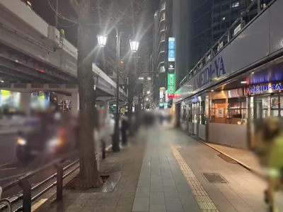 ハチカイへの道順 2／14：出口を背中にして道路を左手にして直進します。
