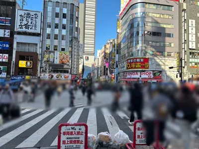 アジュール （紺碧）への道順 4／11：直進すると「歌舞伎町」の交差点に出るので横断歩道を正面に渡ります。