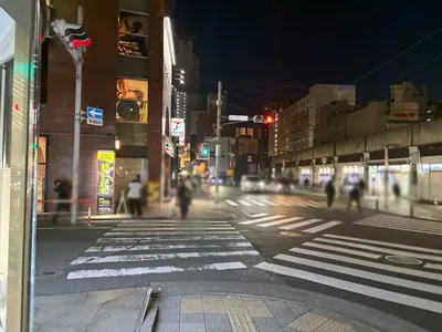 花 （ハナ）への道順 10／13：十字路を越えて直進をします。