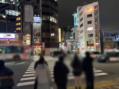 ゴカンへの道順 3／4：横断歩道を渡って直進します。