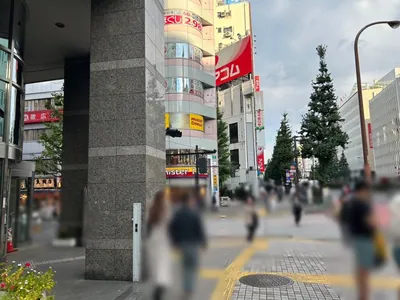 杏への道順 8／10：「新宿区役所」の交差点に出たら左折します。