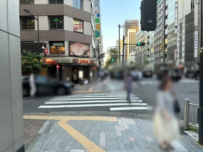 志都 （しと）への道順 8／10：三つ目の信号機付交差点を渡って左折します。