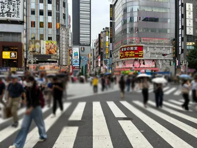 アマテラスへの道順 4／12：直進すると「歌舞伎町」の交差点に出るので横断歩道を正面に渡ります。