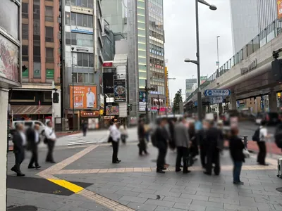 ジャングル東京への道順 3／7：交差点に出たら横断歩道を渡らずに左折します。