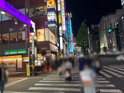 ハヤブサへの道順 6／10：左手一つ目の路地を超えて直進します。