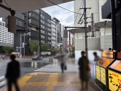 ロイヤルガーデンへの道順 4／10：ガードをくぐったら横断歩道を渡ります。