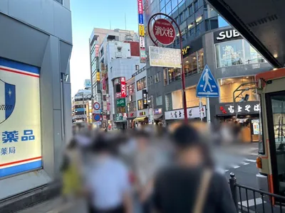 ディアブロへの道順 3／6：階段を下ったらロータリーを右手に横断歩道を渡り左折します。