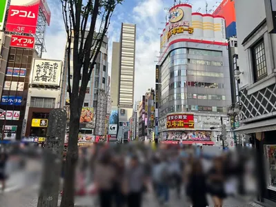 アミーへの道順 4／10：直進すると「歌舞伎町」の交差点に出るので横断歩道を正面に渡ります。