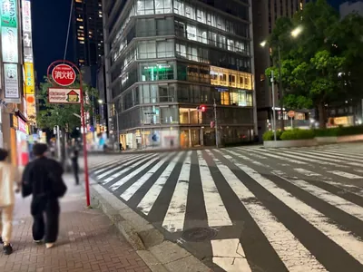 ザクラスへの道順 13／15：横断歩道を渡ります。